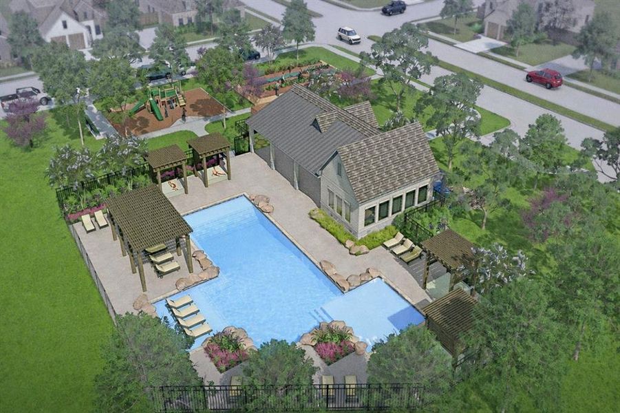 Community pool and recreational area Community pool and recreational area