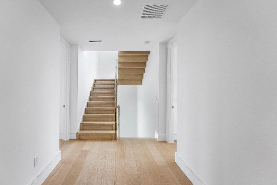 Oak Stairs w/ Glass Panels