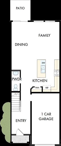 2D floor plan layout of this home in Nexus Townhomes, Gallatin, TN (Image 2).