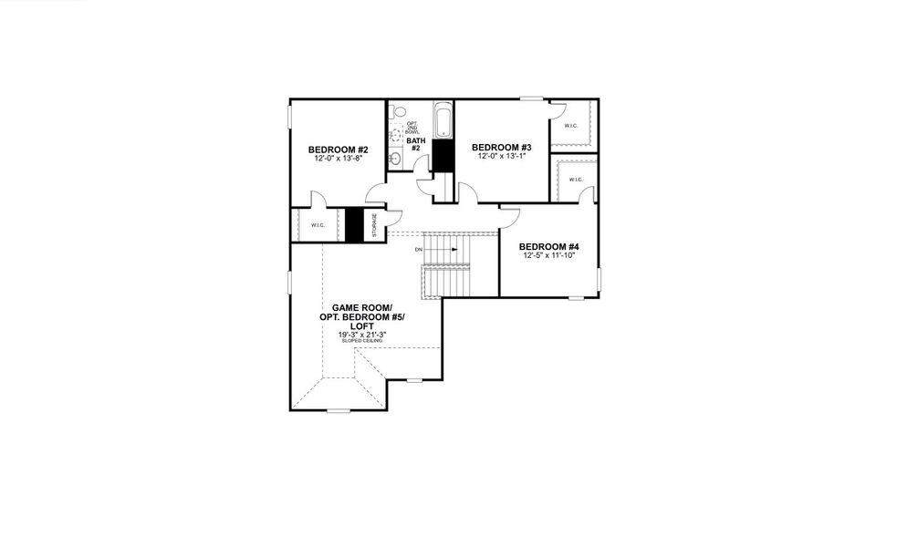 2D floor plan layout for the Magellan by M/I Homes in Hickory Ridge, Elmendorf, TX (Image 4).
