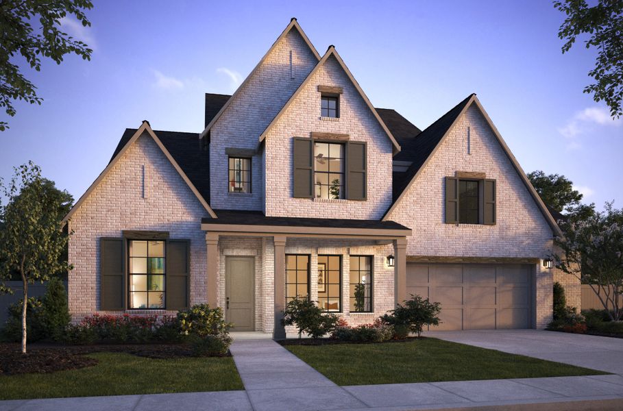 Representative exterior photo of a completed home built from the Madison II by Southgate Homes in Windsong Ranch 71' Series, Prosper, TX (Image 23). Representative exterior photo of a completed home built from the Madison II by Southgate Homes in Windsong Ranch 71' Series, Prosper, TX (Image 23).
