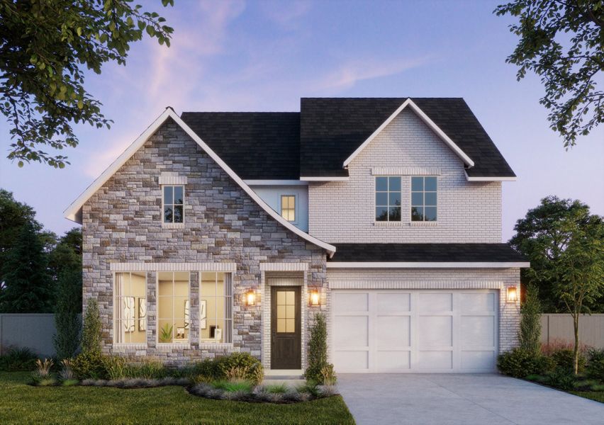 Representative exterior photo of a completed home built from the Justin by Southgate Homes in Painted Tree 50' Series, McKinney, TX (Image 21). Representative exterior photo of a completed home built from the Justin by Southgate Homes in Painted Tree 50' Series, McKinney, TX (Image 21).