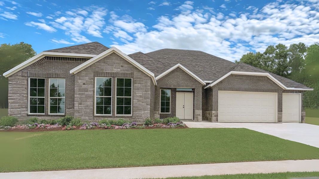 Representative exterior photo of a completed home built from the H70D by D.R. Horton in Butlers Bend Estates, Pinehurst, TX (Image 2). Representative exterior photo of a completed home built from the H70D by D.R. Horton in Butlers Bend Estates, Pinehurst, TX (Image 2).