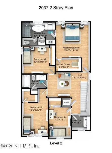 2D floor plan layout of this home in , Jacksonville, FL (Image 3).