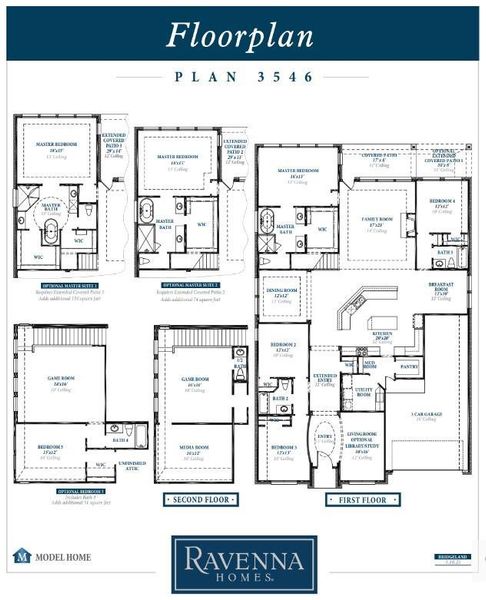 2D floor plan layout of this home in Bridgeland 60′, Cypress, TX (Image 3).