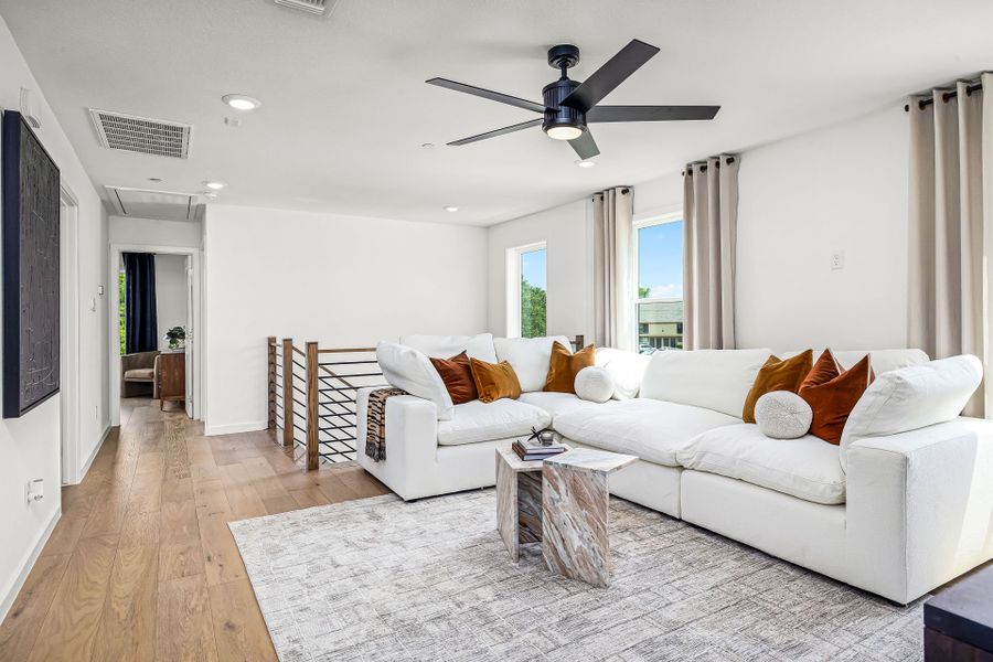 Representative furnished interior of a home built from the Asherton by Pulte Homes in Monarch on Main, Round Rock (Image 8). Representative furnished interior of a home built from the Asherton by Pulte Homes in Monarch on Main, Round Rock (Image 8).