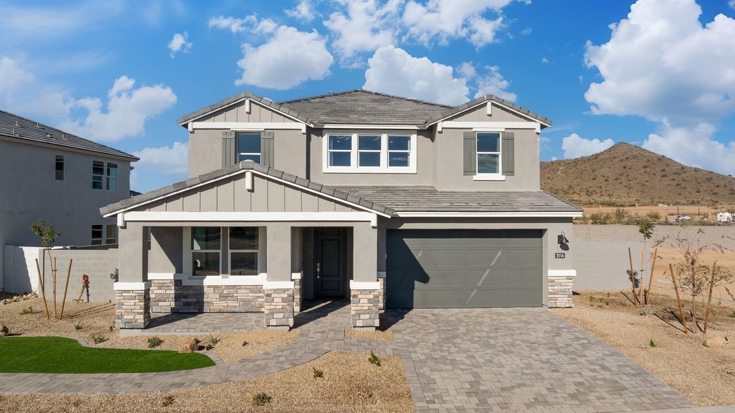 Representative exterior photo of a completed home built from the Miraval by D.R. Horton in The Ridge at Stone Butte, Phoenix, AZ (Image 25).