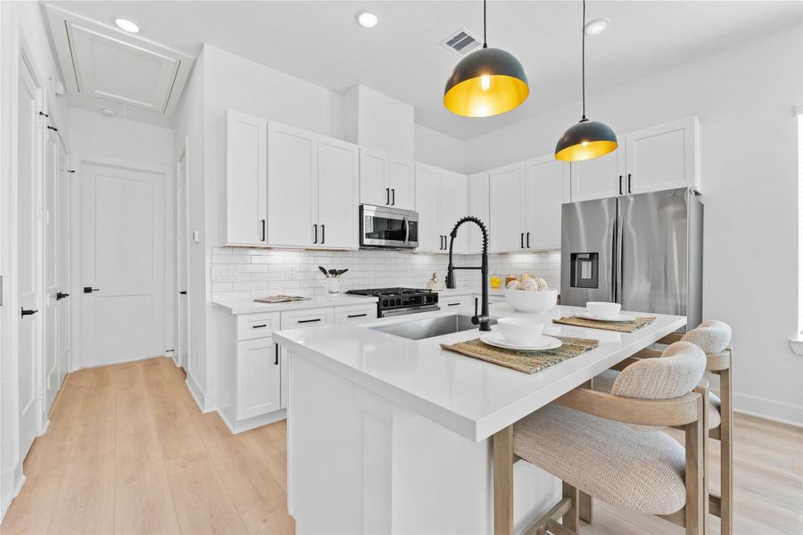 Furnished interior view inside a new home in Jensen Villas, Houston (Image 17).