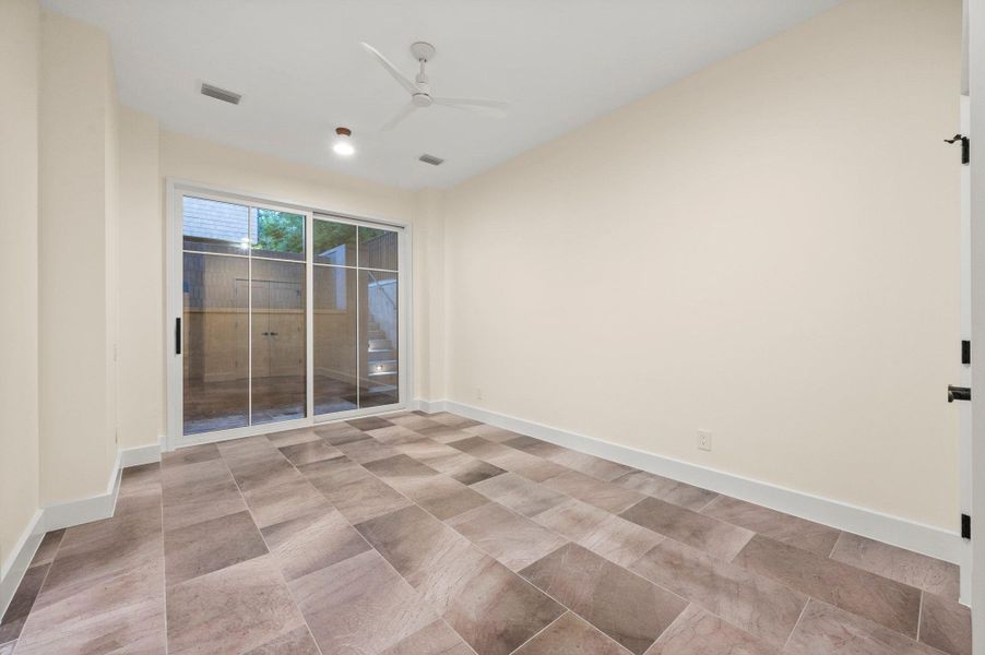 Bedroom in the basement with outdoor access Bedroom in the basement with outdoor access