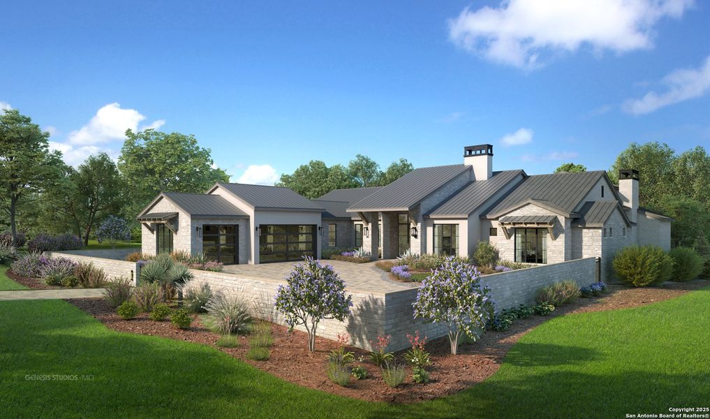 Front exterior of a new home in , Boerne, TX, highlighting curb appeal (Image 1). Front exterior of a new home in , Boerne, TX, highlighting curb appeal (Image 1).