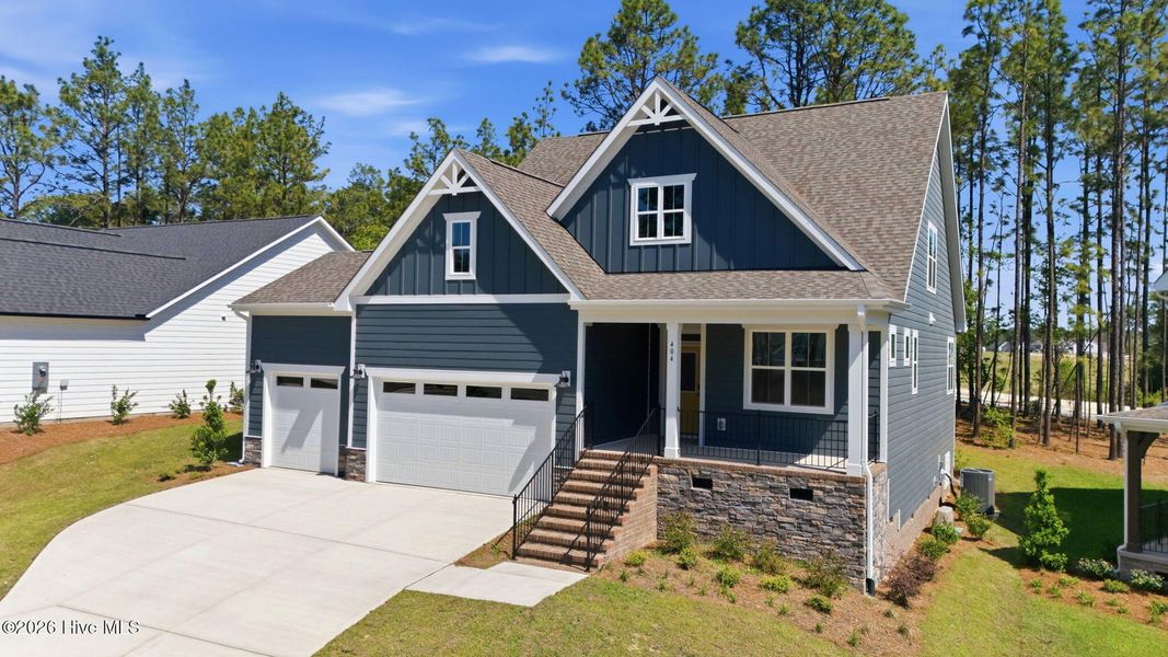 Front exterior of a new home in Legacy Lakes, Aberdeen, NC, highlighting curb appeal (Image 18).