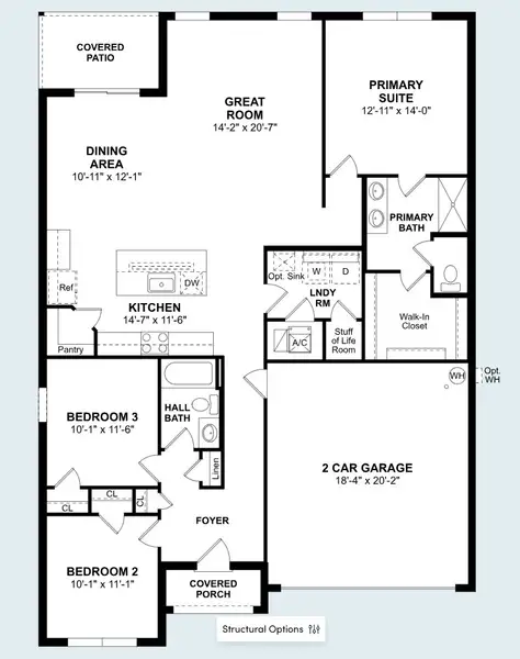 2D floor plan layout of this home in Aspire at The Pines, Citrus Springs, FL (Image 3).