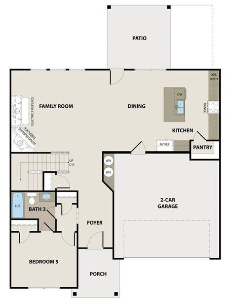2D floor plan layout of this home in The Fairways at Mirror Lake, Villa Rica, GA (Image 4).