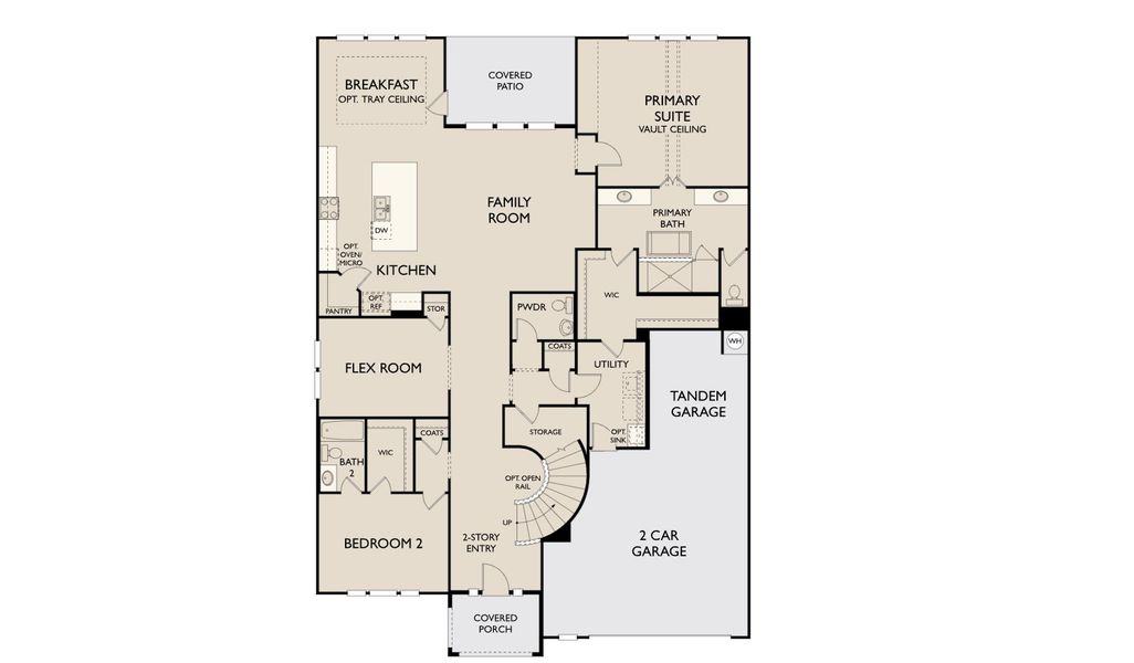 2D floor plan layout for the Ashlyn by Ashton Woods in The Trails at Carmel, Pflugerville, TX (Image 3).