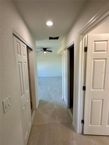 Primary hallway with closets