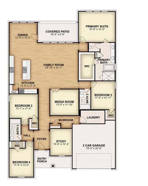 2D floor plan layout for the Elizabeth - 60 ft Home Site by Rockwell Homes in Nelson Lake Estates, Rockwall, TX (Image 5). 2D floor plan layout for the Elizabeth - 60 ft Home Site by Rockwell Homes in Nelson Lake Estates, Rockwall, TX (Image 5).
