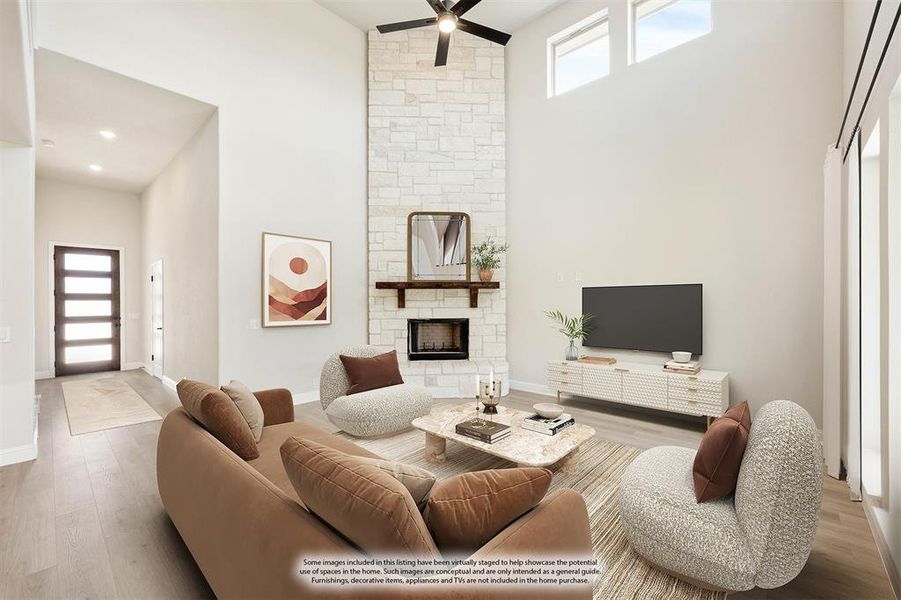 Furnished interior view inside a new home in Mockingbird Hills 60-65, Joshua (Image 7).