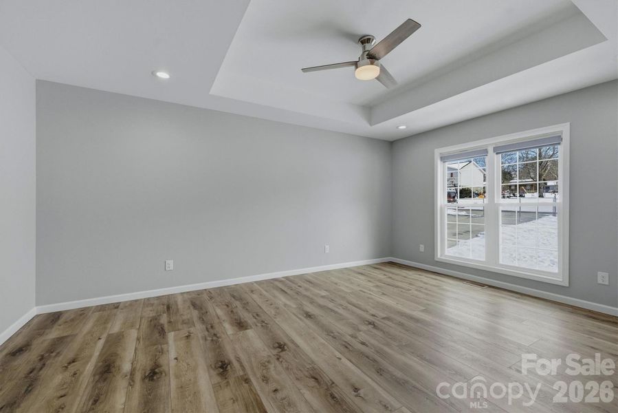 Large Primary Bedroom with Tray Ceiling