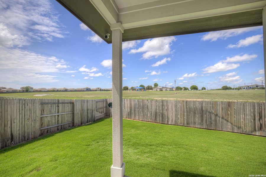 Exterior details and patio area of a home in August Fields, New Braunfels (Image 25).