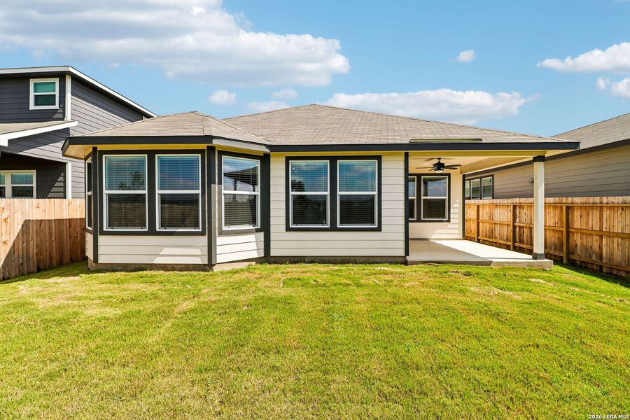 Exterior details and patio area of a home in Estancia Ranch - Premier Series, San Antonio (Image 27). Exterior details and patio area of a home in Estancia Ranch - Premier Series, San Antonio (Image 27).