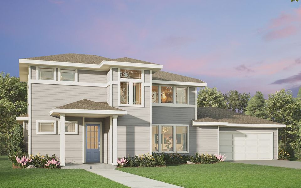 Representative exterior photo of a completed home built from the Columbia by Brookfield Residential in Easton Park, Austin, TX (Image 12).