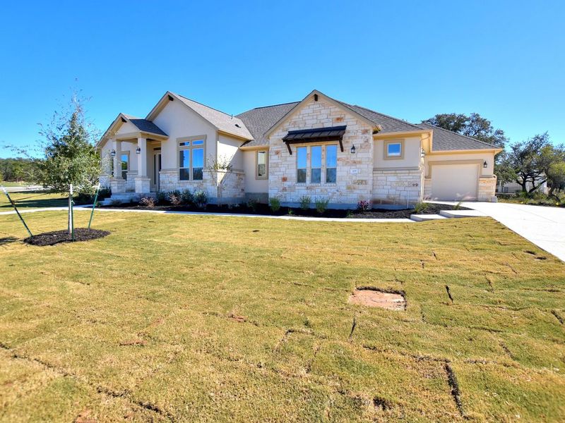 Representative exterior photo of a completed home built from the Catalina by Giddens Homes in Clearwater Ranch, Liberty Hill, TX (Image 26).