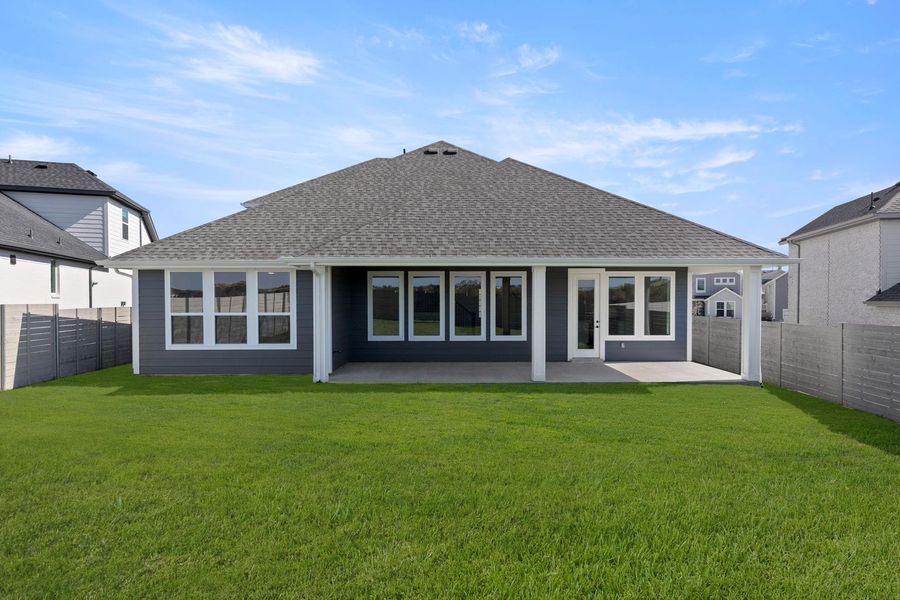 Exterior details and patio area of a home in Inspiration Collection 60 at Painted Tree, McKinney (Image 4).