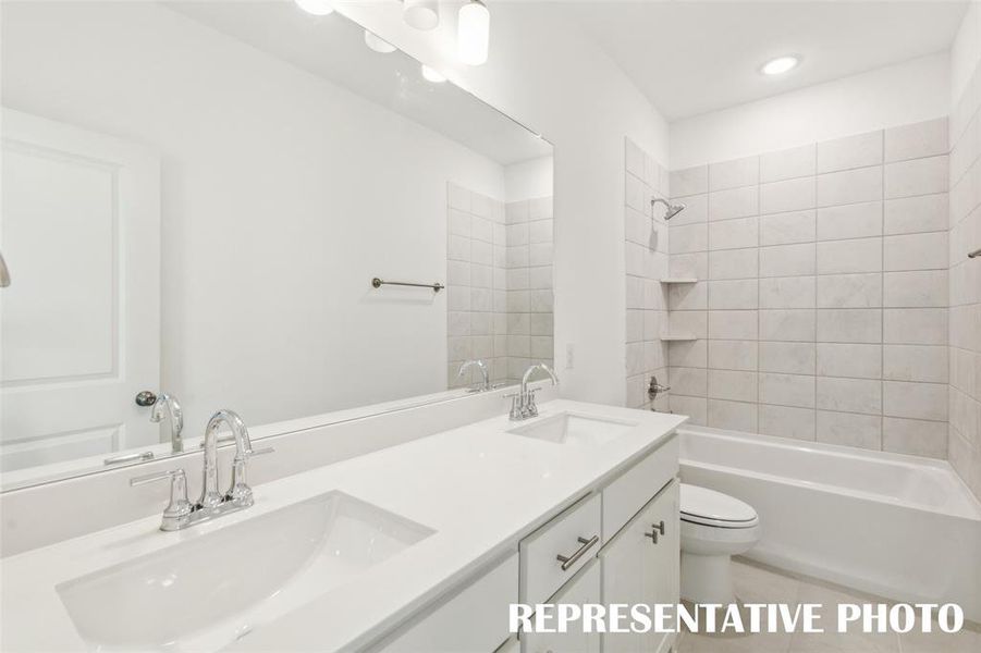 Friends and family will enjoy their own space in this thoughtfully designed guest bath.  REPRESENTATIVE PHOTO