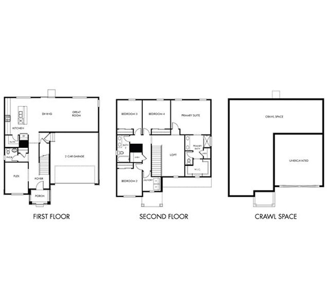 2D floor plan layout for the The Monarch by Meritage Homes in Westgate, Greeley, CO (Image 3).