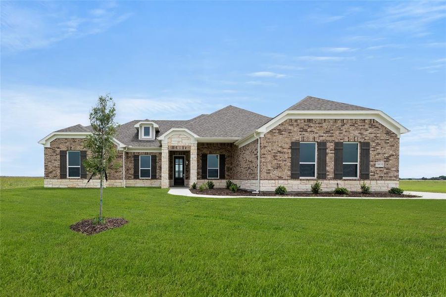 Front exterior of a new home in , Venus, TX, highlighting curb appeal (Image 1). Front exterior of a new home in , Venus, TX, highlighting curb appeal (Image 1).