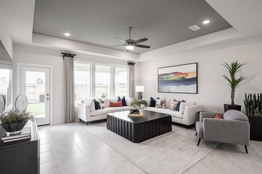 Representative furnished interior of a home built from the Caddo by Tri Pointe Homes in Mason Woods, Cypress (Image 43).