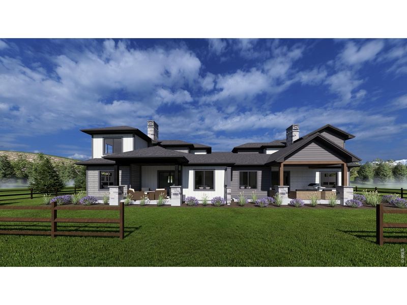 Front exterior of a new home in , Timnath, CO, highlighting curb appeal (Image 2). Front exterior of a new home in , Timnath, CO, highlighting curb appeal (Image 2).