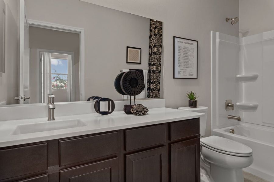 Optional extended vanity at bath 2