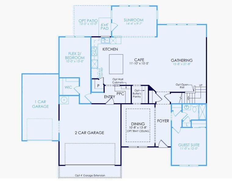 2D floor plan layout of this home in Rose Creek, Cumming, GA (Image 3).