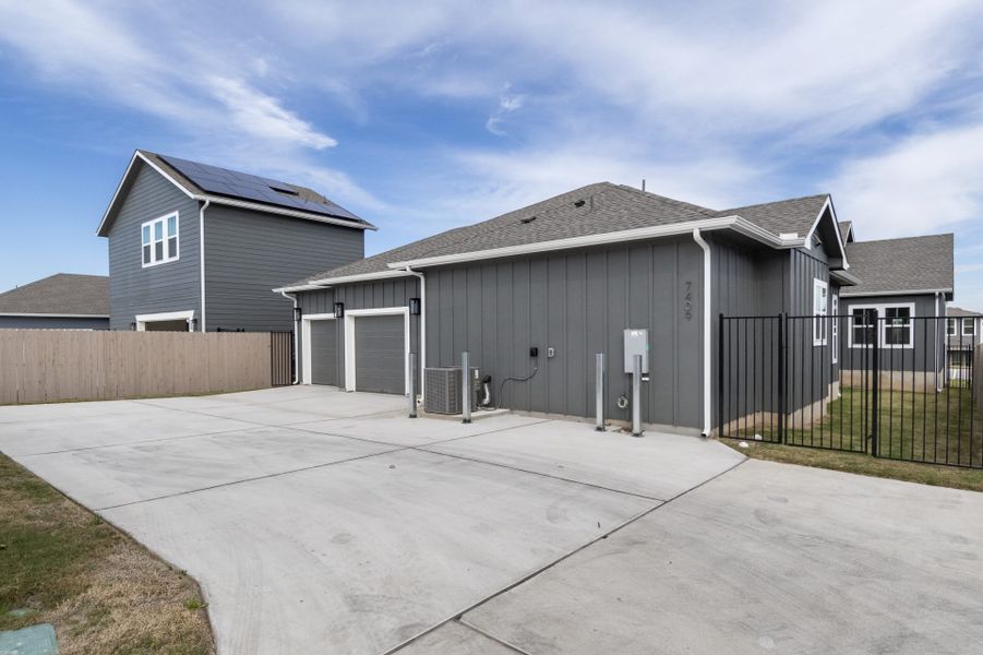 Front exterior of a new home in Easton Park, Austin, TX, highlighting curb appeal (Image 24).