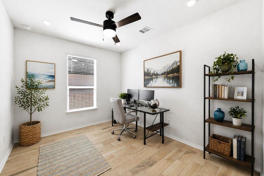 Virtually Staged-Office, Flex room