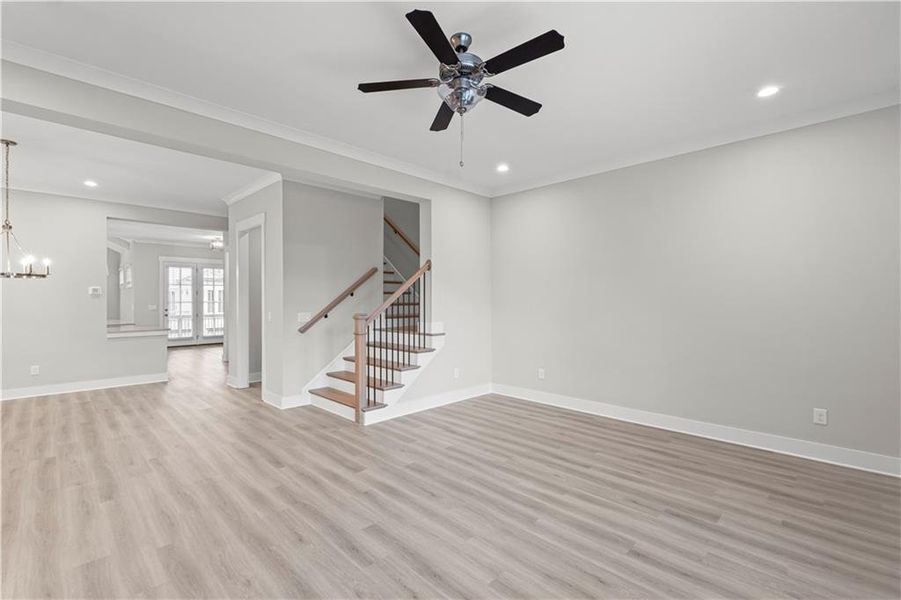 Spacious, unfurnished interior of a new home in Devin's Shire - A Kennesaw Tradition, Kennesaw (Image 31).
