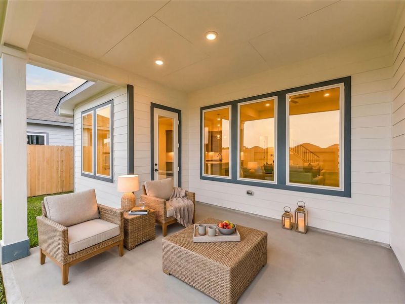 Exterior details and patio area of a home in Sundance Cove, Crosby (Image 24).