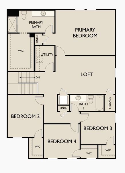2D floor plan layout for the Supernova by Starlight Homes in Skyline Village, San Tan Valley, AZ (Image 4).