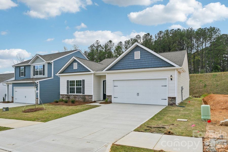 Front exterior of a new home in Willow Estates, Shelby, NC, highlighting curb appeal (Image 18).