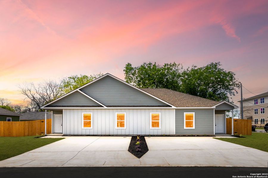 Front exterior of a new home in , Seguin, TX, highlighting curb appeal (Image 17).