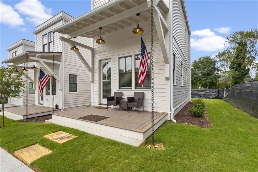 Exterior details and patio area of a home in , Cleveland (Image 3). Exterior details and patio area of a home in , Cleveland (Image 3).