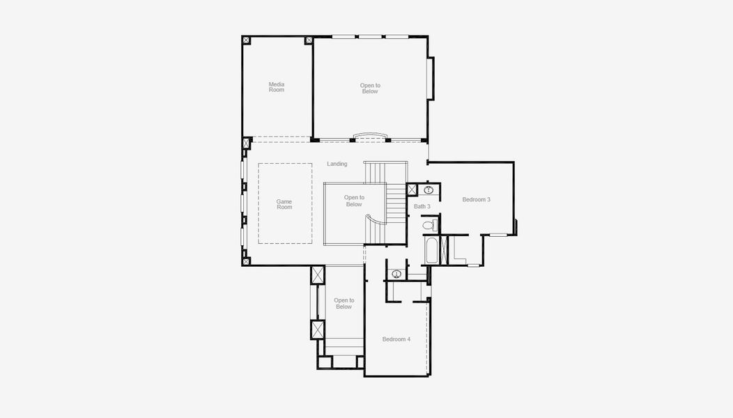 2D floor plan layout for the Marietta by Coventry Homes in Pecan Square 100', Northlake, TX (Image 4).