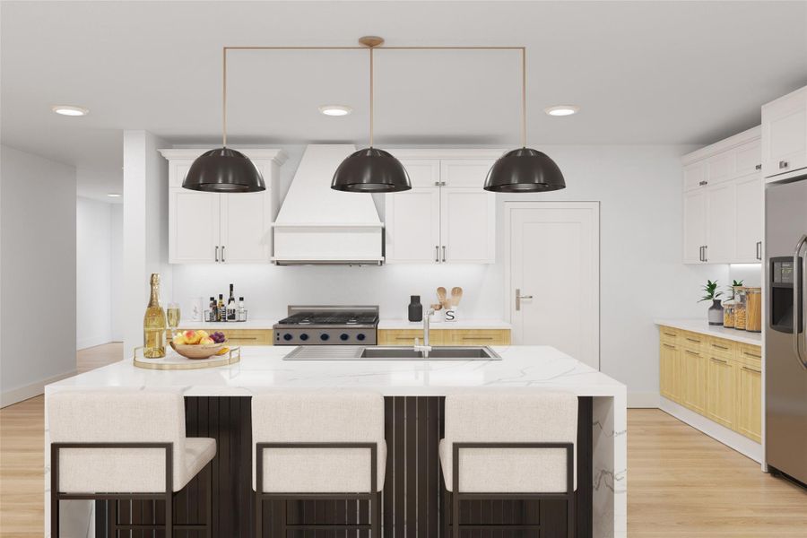 this is a rendering of the kitchen, it's virtually staged