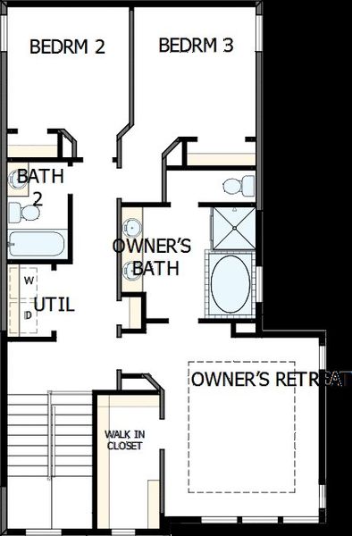 2D floor plan layout of this home in Elyson 40', Katy, TX (Image 3).