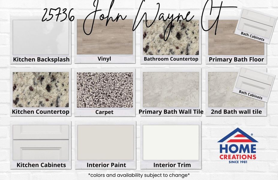 Sample of building materials used in homes in Hill & Dale Ranch, Splendora (Image 15).
