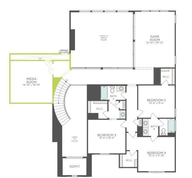 2D floor plan layout of this home in Harvest Green, Richmond, TX (Image 3). 2D floor plan layout of this home in Harvest Green, Richmond, TX (Image 3).
