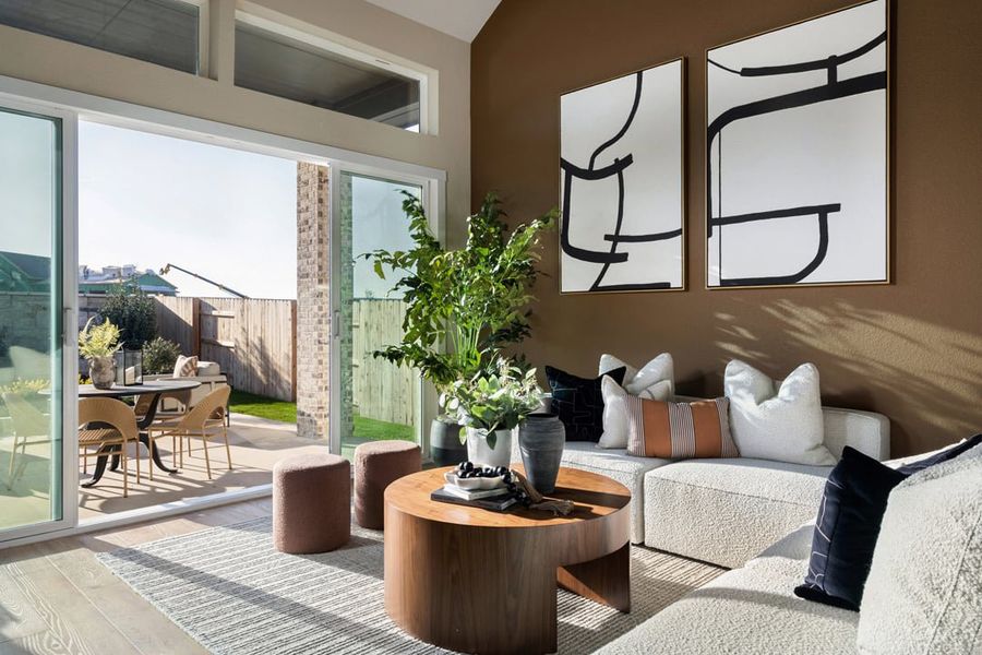 Representative furnished interior of a home built from the Skyview by Tri Pointe Homes in Terrace Collection at Heritage, Dripping Springs (Image 12).
