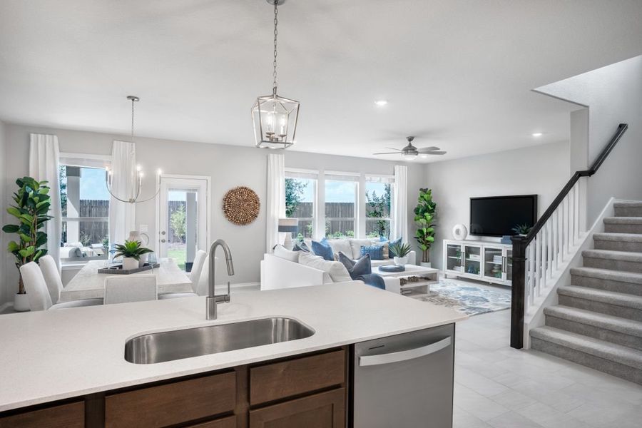 Representative furnished interior of a home built from the 2458 Modeled by KB Home in Stoney Chase, Del Valle (Image 10).