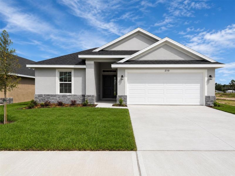 Front exterior of a new home in Arbor Park, Leesburg, FL, highlighting curb appeal (Image 1). Front exterior of a new home in Arbor Park, Leesburg, FL, highlighting curb appeal (Image 1).